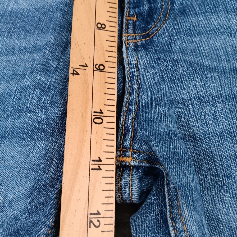 Zara Premium Denim The Skinny Jeans Blue High Rise Frayed Hem Womens Size 8 - Picture 6 of 9